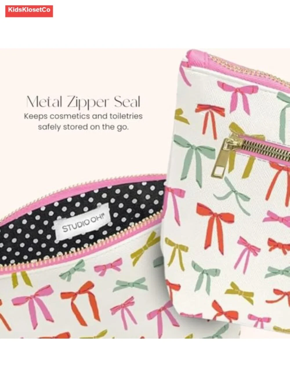 Vegan Leather Cosmetic Pouch Travel Makeup Bag Organizer Toiletry Clutch Zipper